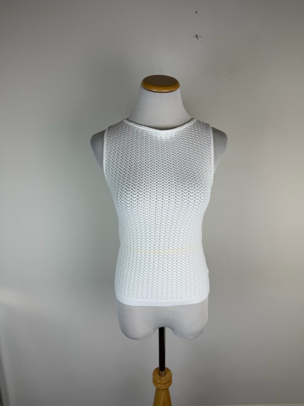 NWT Joe’s Jeans Crochet High Neck Knit White Tank Top Size S
